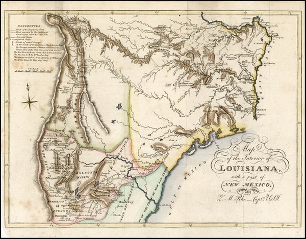 48-Texas, Midwest, Plains and Rocky Mountains Map By Zebulon Montgomery Pike