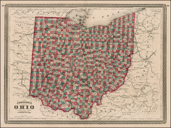 56-Midwest Map By Alvin Jewett Johnson