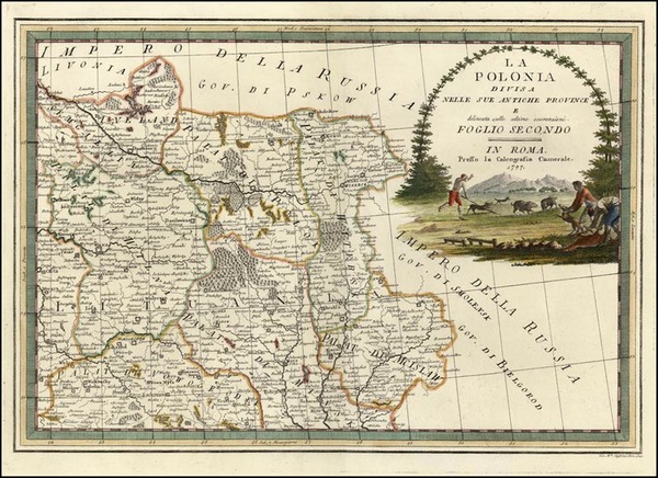 86-Europe and Poland Map By Giovanni Maria Cassini