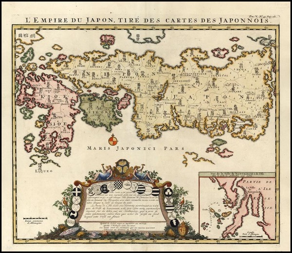 34-Asia and Japan Map By Henri Chatelain / Adrien Reland