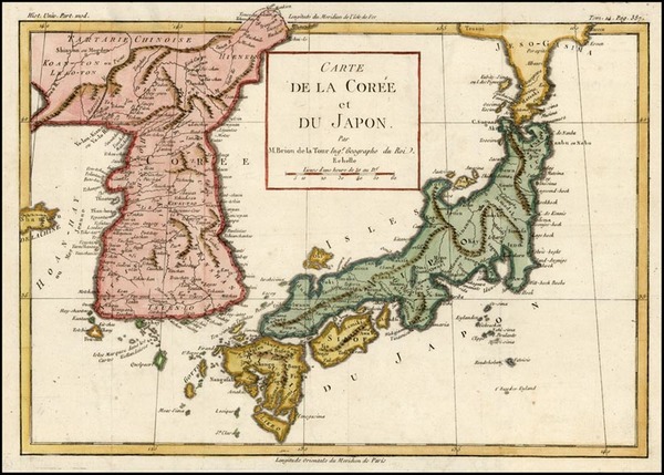 93-Asia, Japan and Korea Map By Louis Brion de la Tour