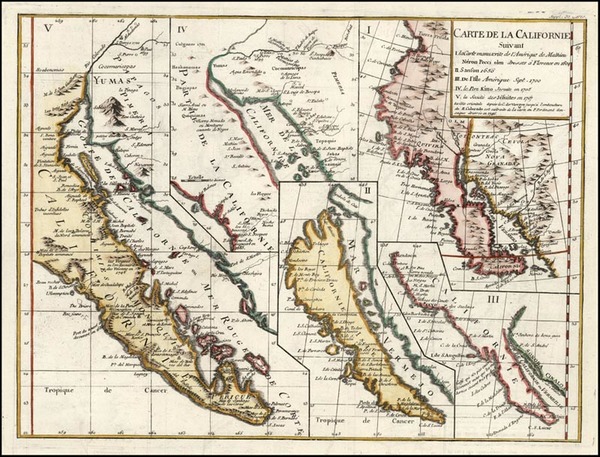 18-Baja California and California Map By Denis Diderot / Didier Robert de Vaugondy