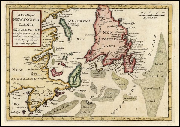 74-Canada Map By Herman Moll