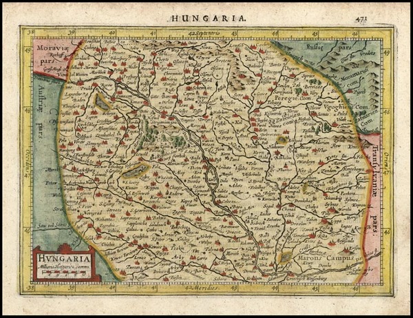 15-Europe, Hungary and Czech Republic & Slovakia Map By Henricus Hondius - Gerhard Mercator