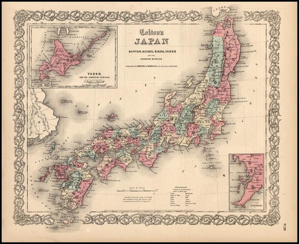 83-Asia and Japan Map By Joseph Hutchins Colton
