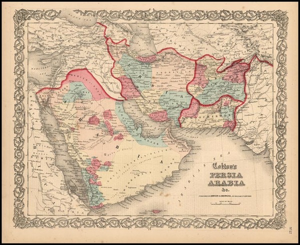 45-Asia, Central Asia & Caucasus and Middle East Map By Joseph Hutchins Colton