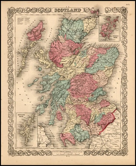 53-Europe and British Isles Map By Joseph Hutchins Colton