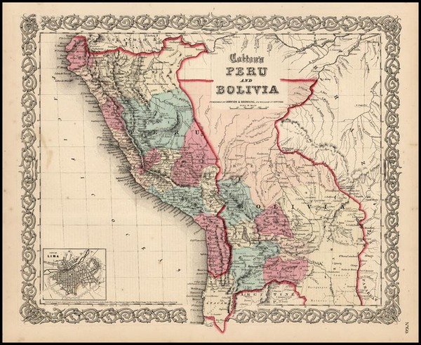 47-South America Map By Joseph Hutchins Colton