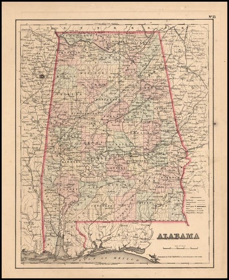 36-South Map By Joseph Hutchins Colton