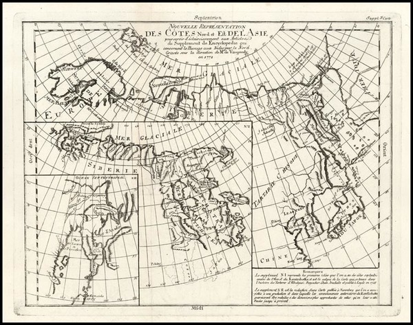 42-World, Polar Maps, Asia, China, Japan and Russia in Asia Map By Denis Diderot / Didier Robert d