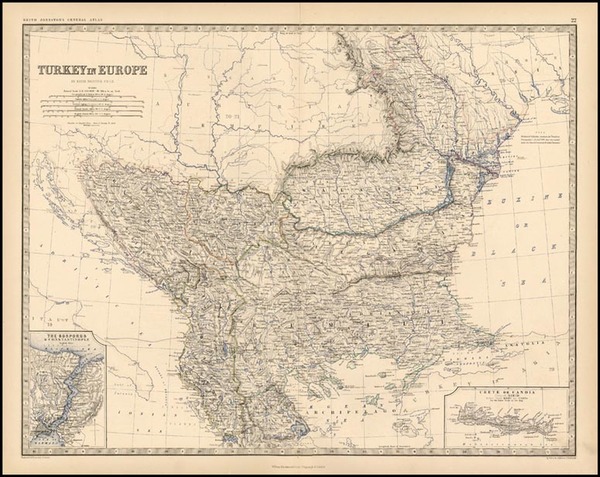 38-Europe and Turkey Map By W. & A.K. Johnston