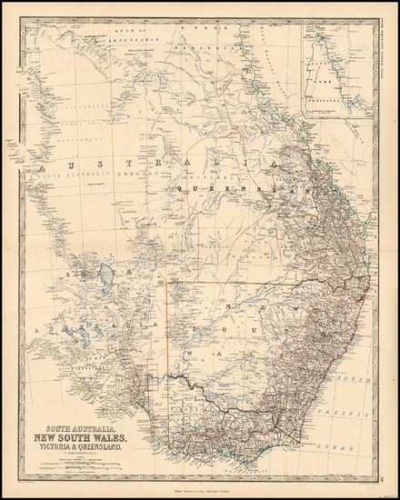 37-Australia & Oceania and Australia Map By W. & A.K. Johnston