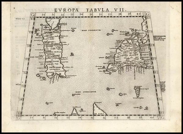 25-Europe, Italy, Mediterranean and Balearic Islands Map By Girolamo Ruscelli