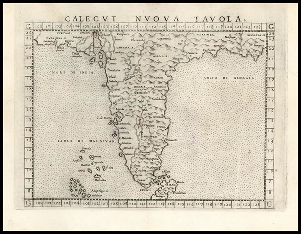 54-Asia and India Map By Girolamo Ruscelli