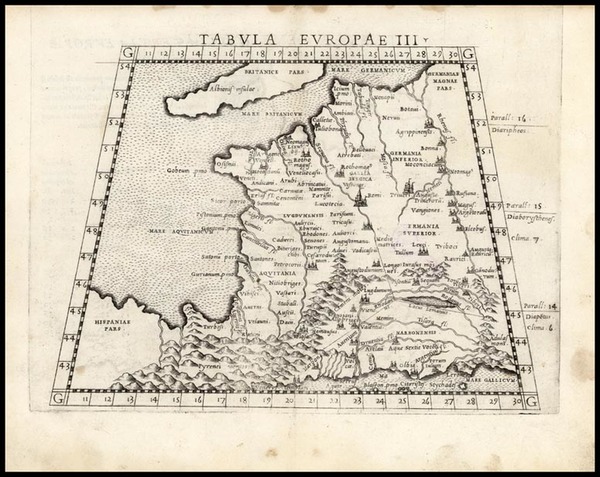 6-Europe, Netherlands, France and Germany Map By Girolamo Ruscelli