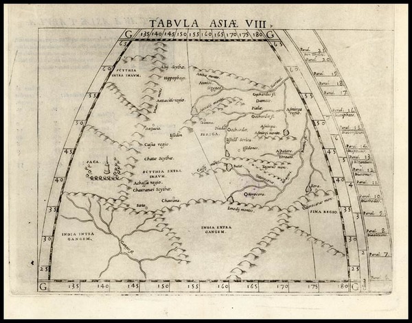 45-India and Central Asia & Caucasus Map By Girolamo Ruscelli