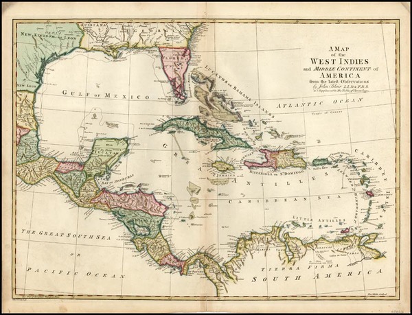 34-South, Southeast, Caribbean and Central America Map By John Blair