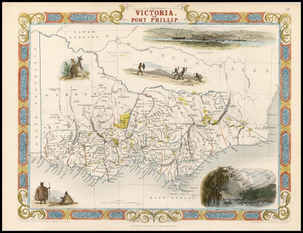 60-Australia & Oceania and Australia Map By John Tallis