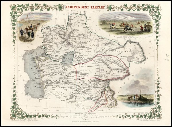 18-Asia, India, Central Asia & Caucasus and Russia in Asia Map By John Tallis