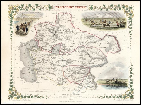 42-Asia, India, Central Asia & Caucasus and Russia in Asia Map By John Tallis