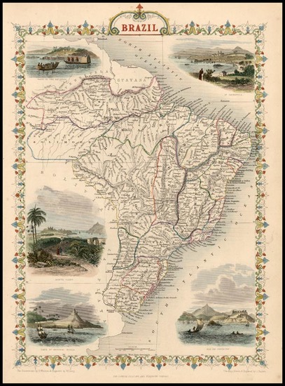 15-South America and Brazil Map By John Tallis