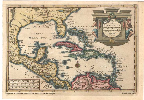 66-South, Caribbean, Central America and South America Map By Pieter van der Aa