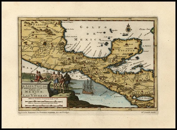 52-Mexico and Central America Map By Pieter van der Aa