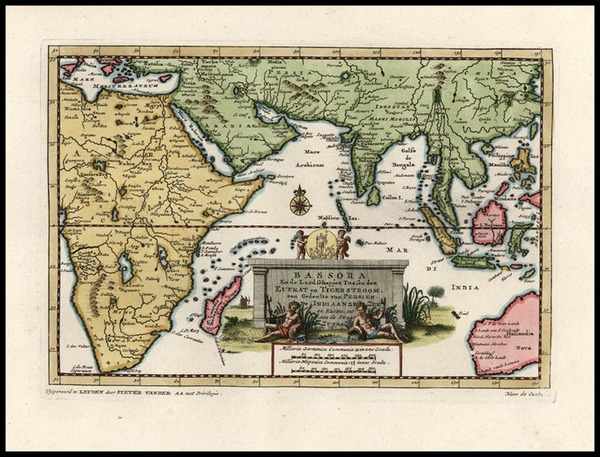 82-India, Southeast Asia and Australia Map By Pieter van der Aa