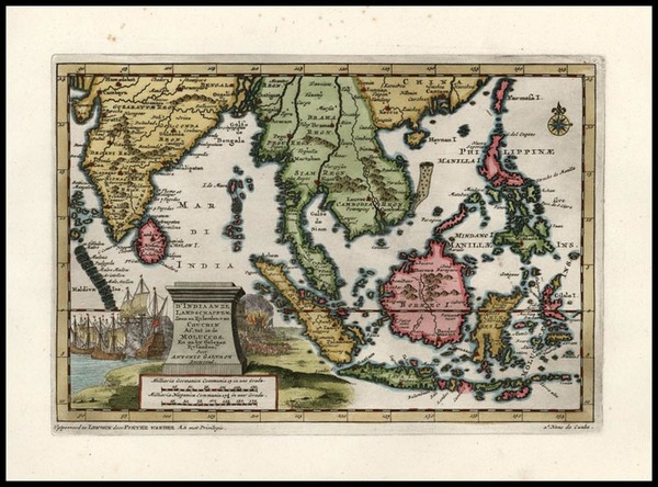 68-Asia, India and Southeast Asia Map By Pieter van der Aa