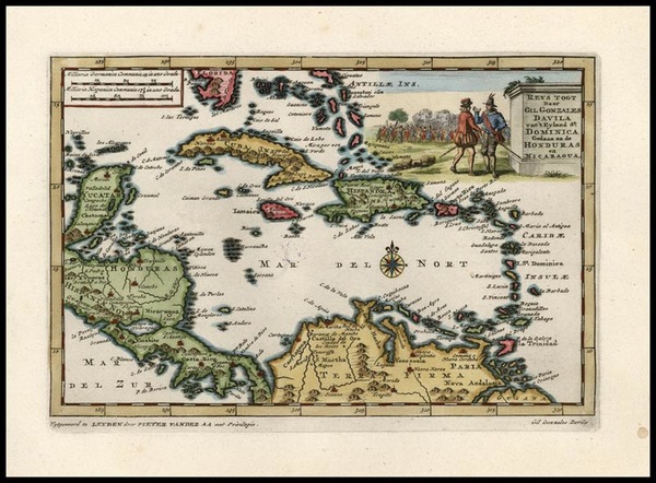 89-Caribbean and South America Map By Pieter van der Aa