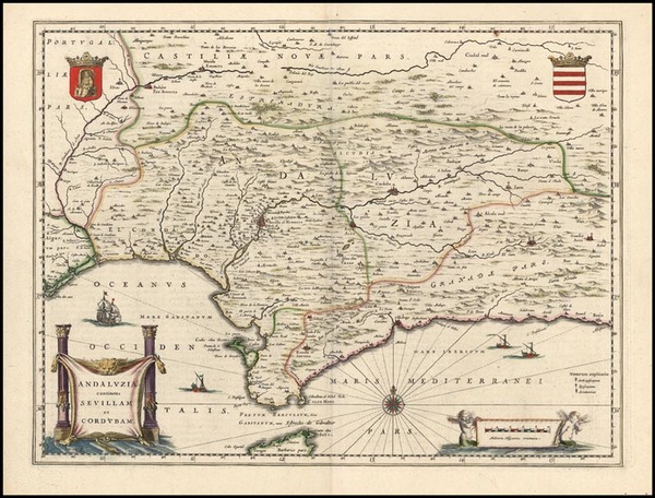 44-Spain Map By Willem Janszoon Blaeu