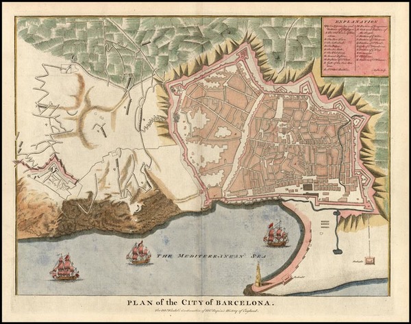 97-Europe and Spain Map By Paul de Rapin de Thoyras