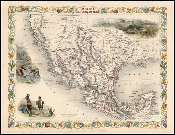 64-Texas, Southwest, Rocky Mountains and California Map By John Tallis