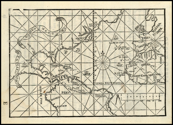 41-World, World, Atlantic Ocean, North America, South America and America Map By Pedro de Medina /