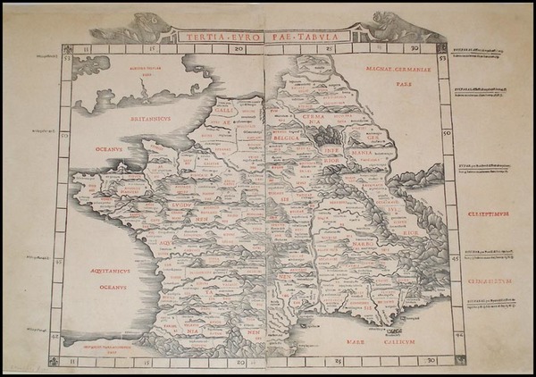 80-Europe and France Map By Bernardus Sylvanus