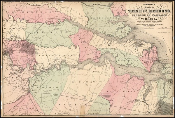 30-Mid-Atlantic and Southeast Map By Benjamin P Ward  &  Alvin Jewett Johnson