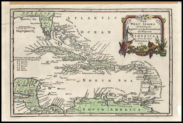 18-Southeast and Caribbean Map By Thomas Jefferys