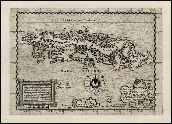 52-Caribbean, Cuba and Hispaniola Map By Paolo Forlani