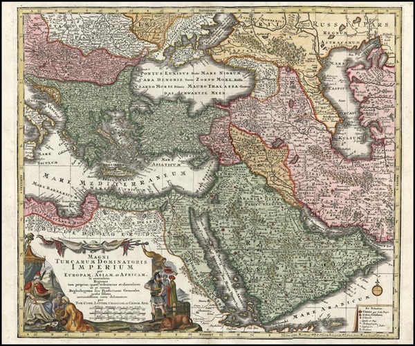 95-Europe, Turkey, Mediterranean, Asia, Middle East and Turkey & Asia Minor Map By Tobias Conr