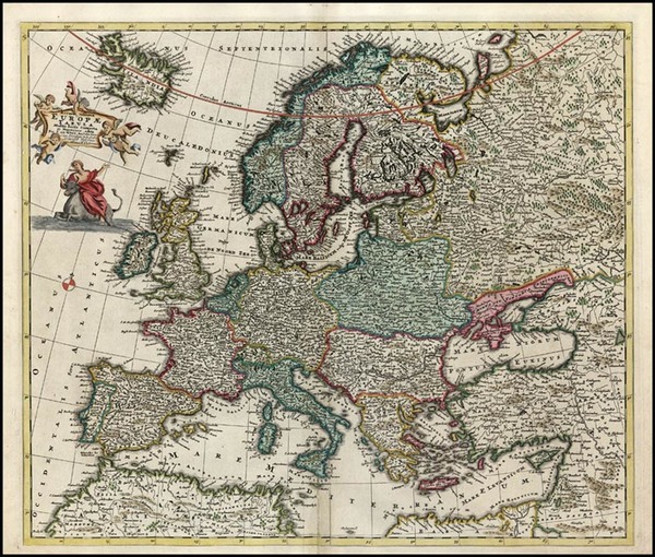 2-Europe and Europe Map By Reiner & Joshua Ottens / Frederick De Wit