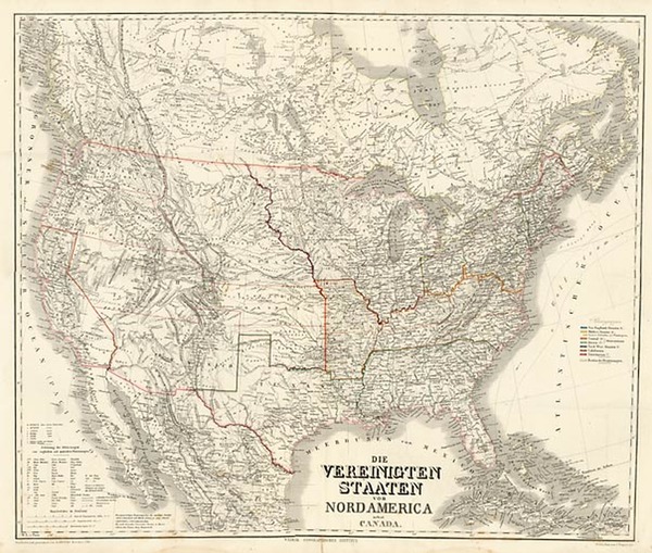 97-United States and Canada Map By Heinrich Kiepert