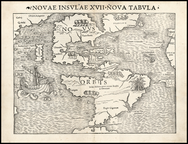 4-World, Western Hemisphere, South America and America Map By Sebastian Munster