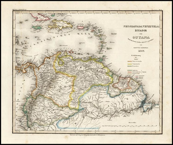 74-Caribbean, Central America and South America Map By Joseph Meyer