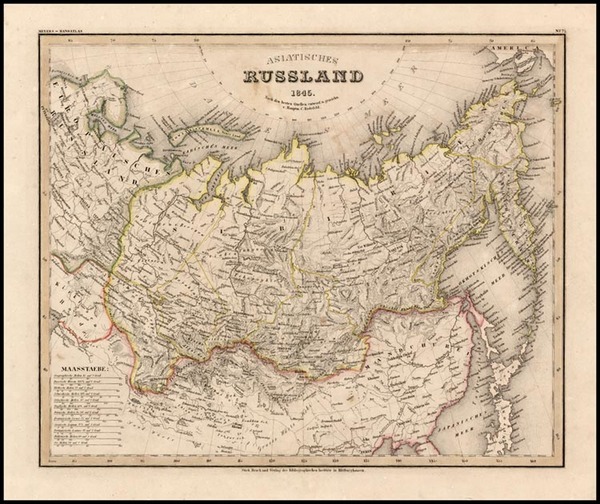66-Asia, China, Central Asia & Caucasus and Russia in Asia Map By Joseph Meyer