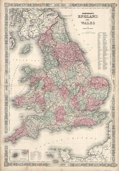 59-Europe and British Isles Map By Benjamin P Ward  &  Alvin Jewett Johnson