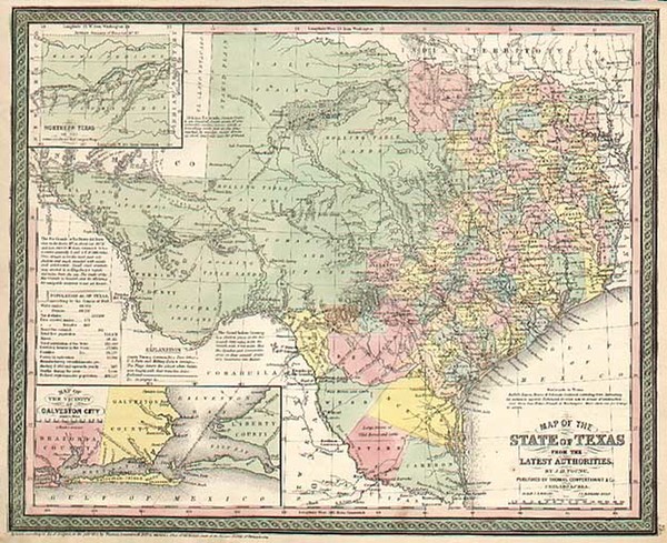 25-Texas Map By Thomas, Cowperthwait & Co.
