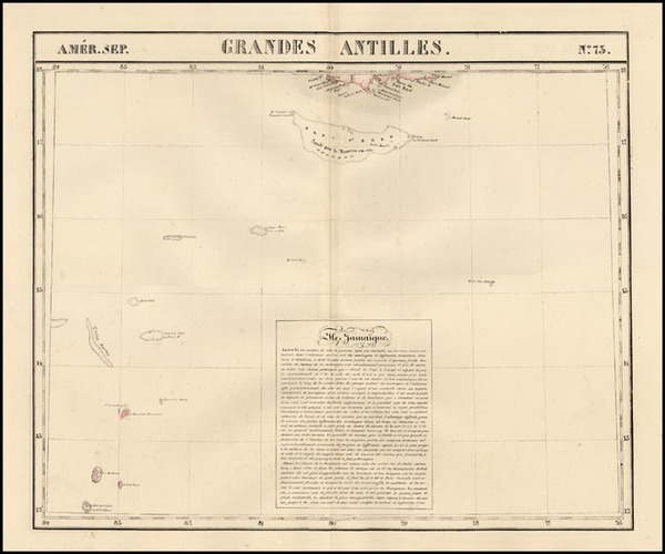 32-Caribbean Map By Philippe Marie Vandermaelen