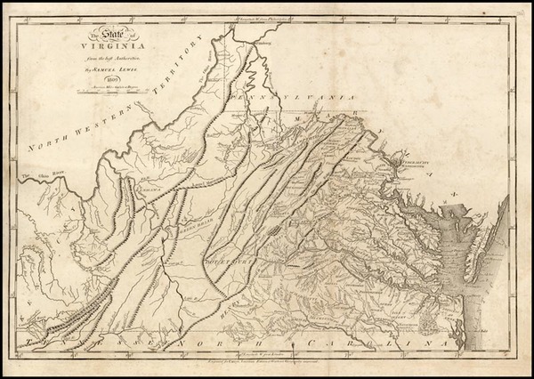 54-Mid-Atlantic and Southeast Map By Mathew Carey