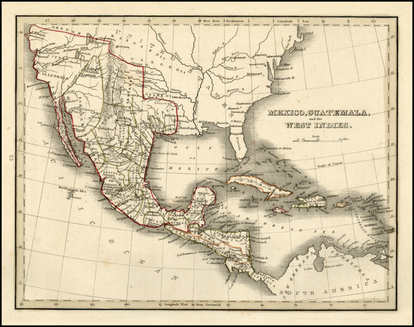 27-Texas, Southwest, Mexico and California Map By Thomas Gamaliel Bradford