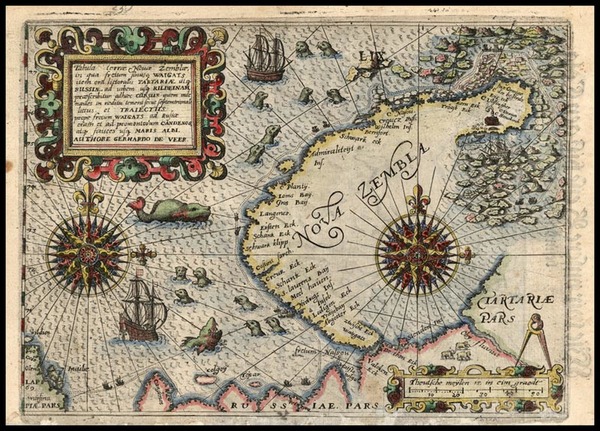 19-World, Polar Maps, Europe, Russia and Scandinavia Map By Theodor De Bry